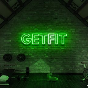 "Get Fit (Get It)" Neon Sign for Gyms & Fitness Studios 90cm (3ft) / Green / LED Neon by Neon Icons