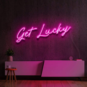 "Get Lucky" Neon Sign 60cm (2ft) / Pink / LED Neon by Neon Icons