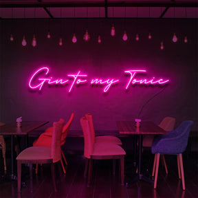 Gin to My Tonic" Neon Sign for Bars & Restaurants 90cm (3ft) / Pink / LED Neon by Neon Icons