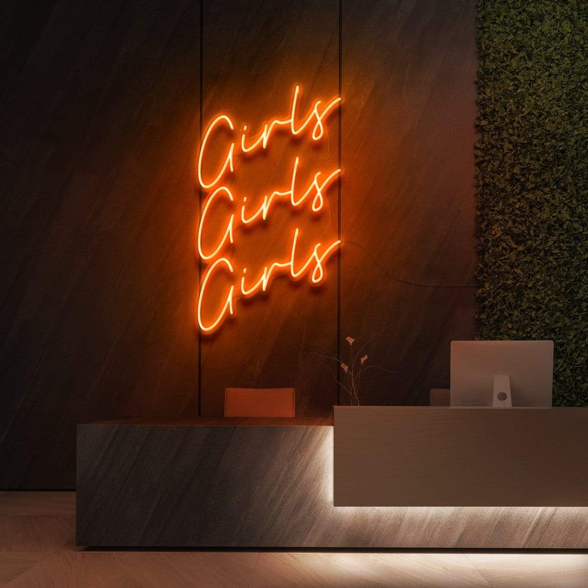 "Girls Girls Girls" Neon Sign for Beauty & Cosmetic Studios 60cm (2ft) / Orange / LED Neon by Neon Icons