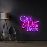 "Girls Make Beats" Custom Neon Sign