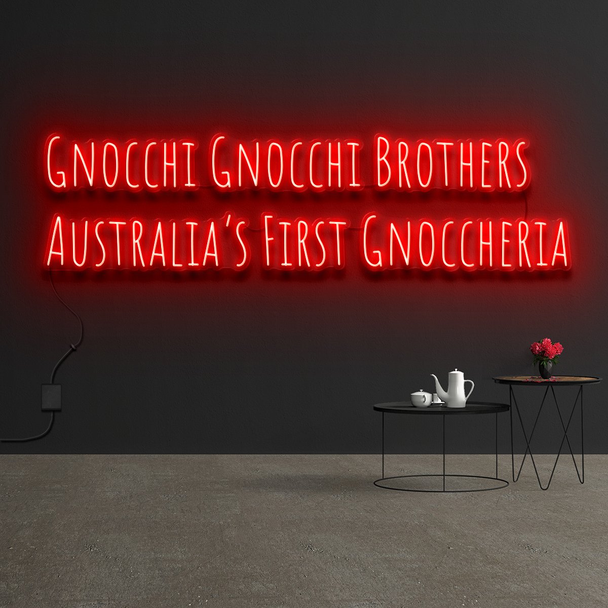 "Gnocchi Gnocchi Sydney" Custom Neon Sign