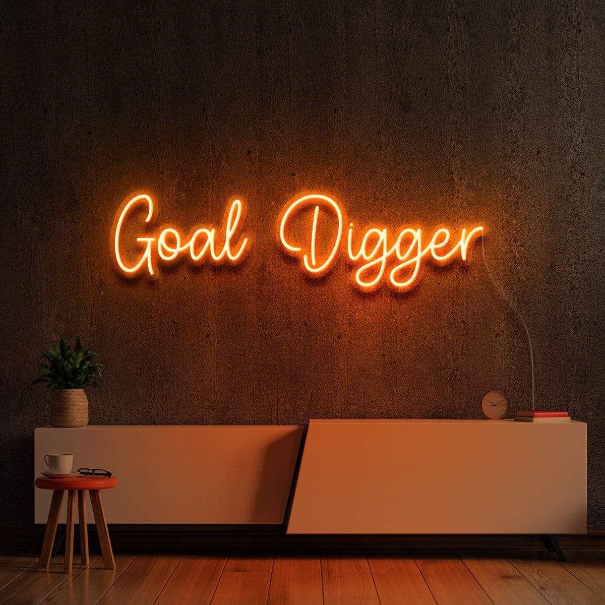 "Goal Digger" Neon Sign 60cm (2ft) / Orange / LED Neon by Neon Icons