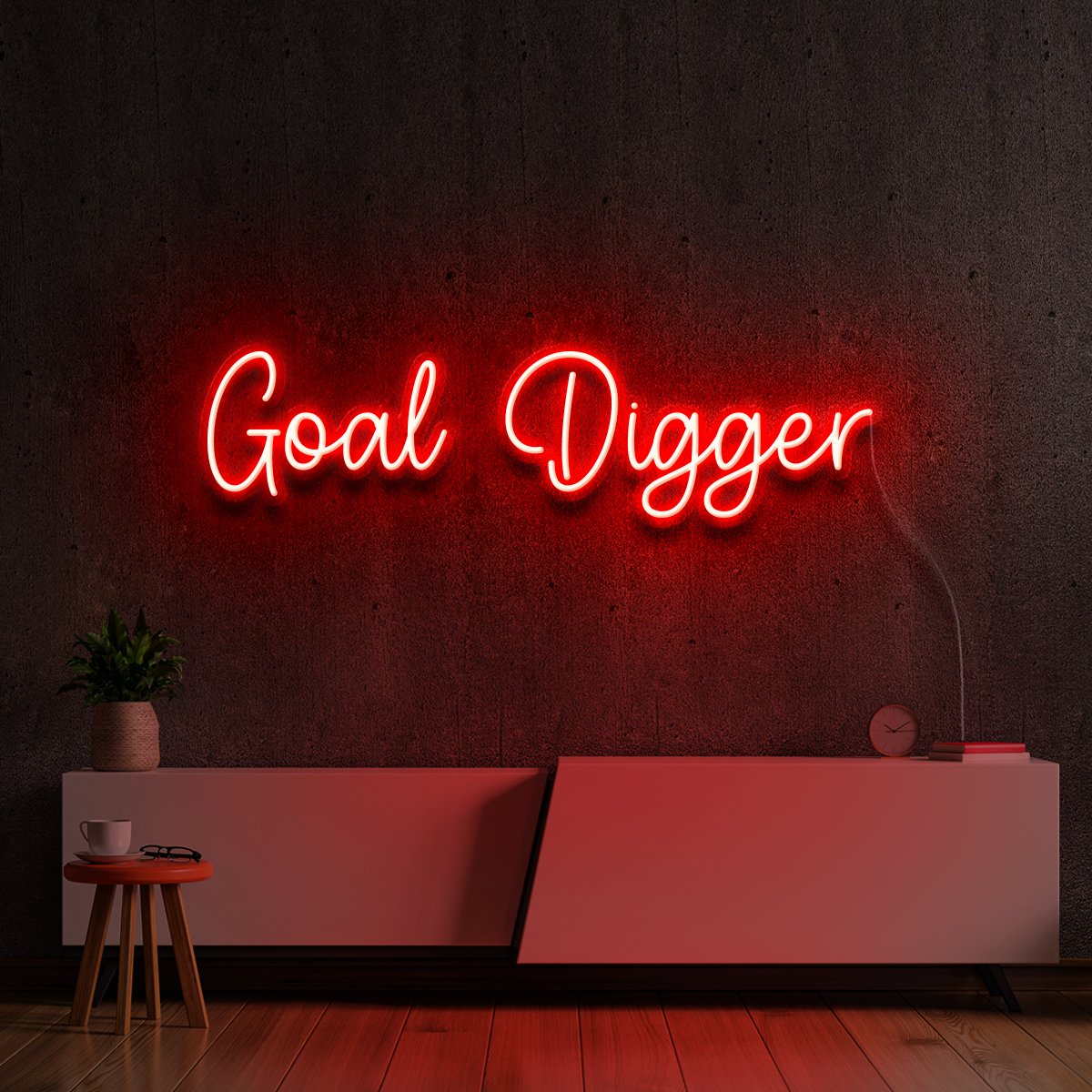 "Goal Digger" Neon Sign 60cm (2ft) / Red / LED Neon by Neon Icons