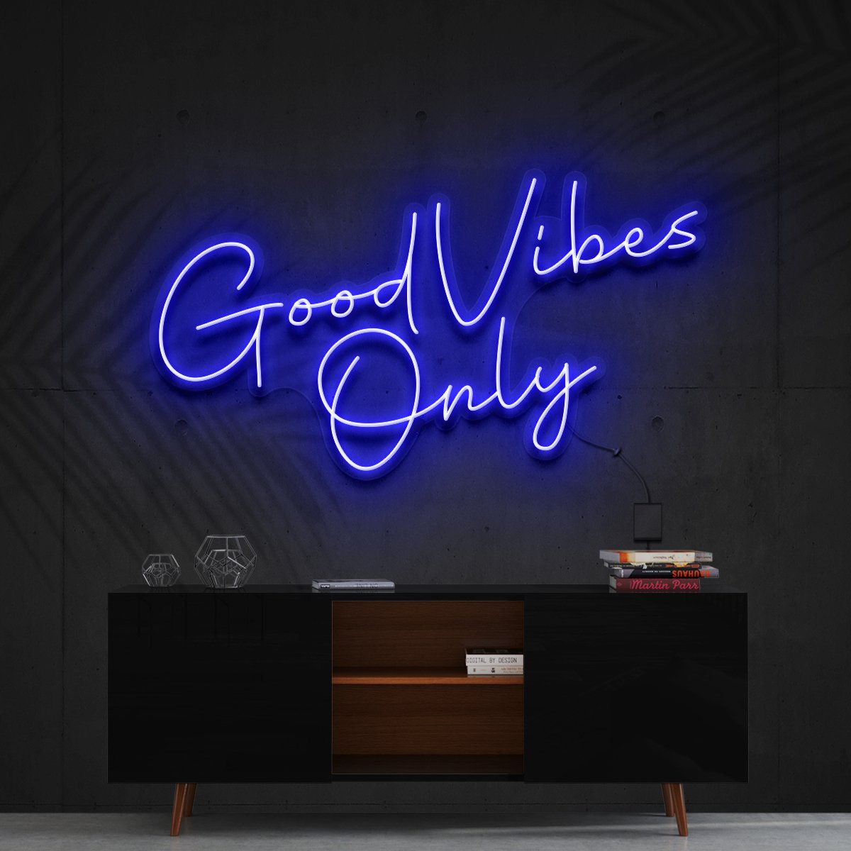 "Good Vibes Only" Custom Neon Sign 180cm/6ft / Blue / Cut to Shape by Neon Icons