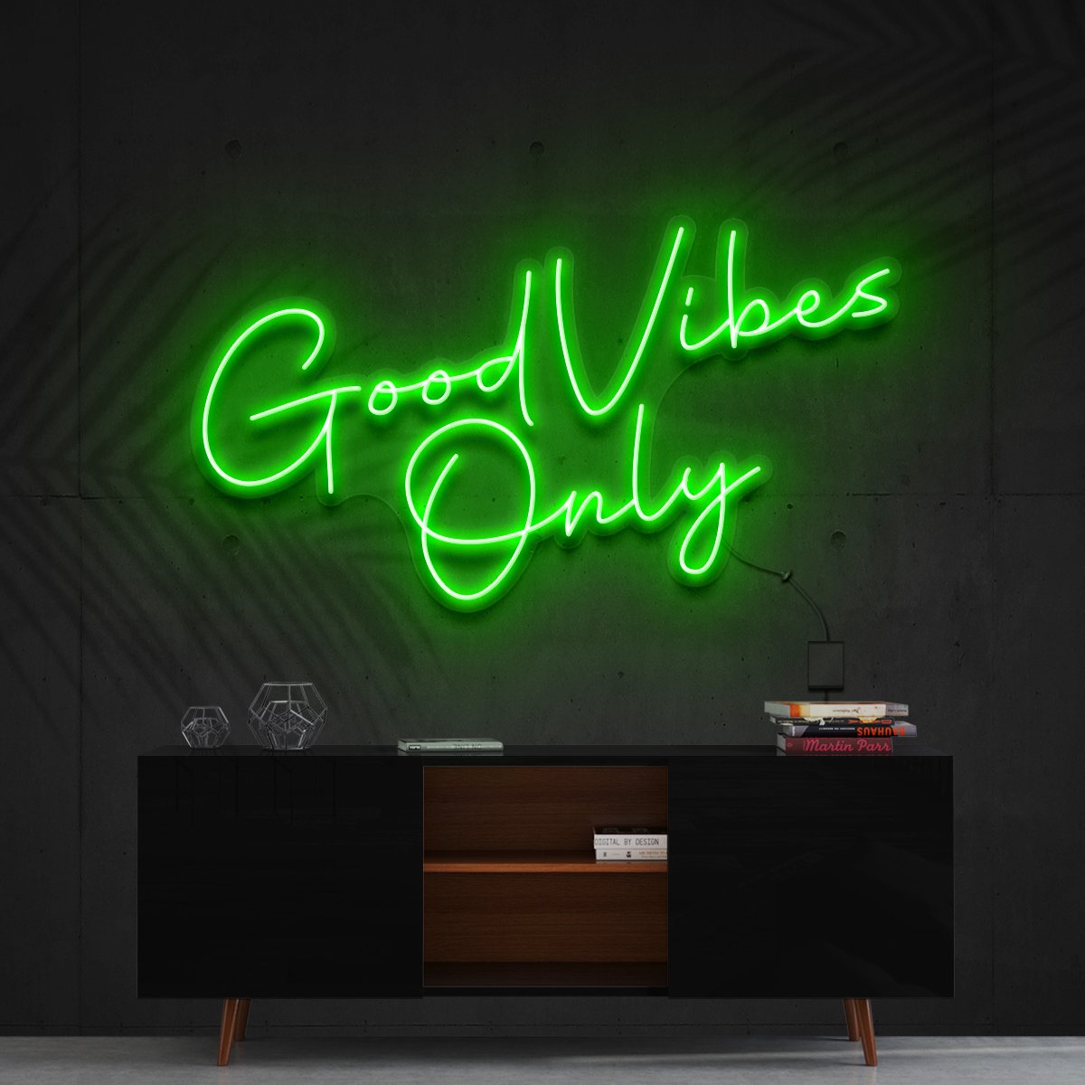 "Good Vibes Only" Custom Neon Sign 180cm/6ft / Green / Cut to Shape by Neon Icons