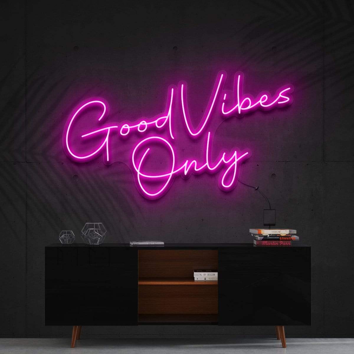 "Good Vibes Only" Custom Neon Sign 180cm/6ft / Pink / Cut to Shape by Neon Icons