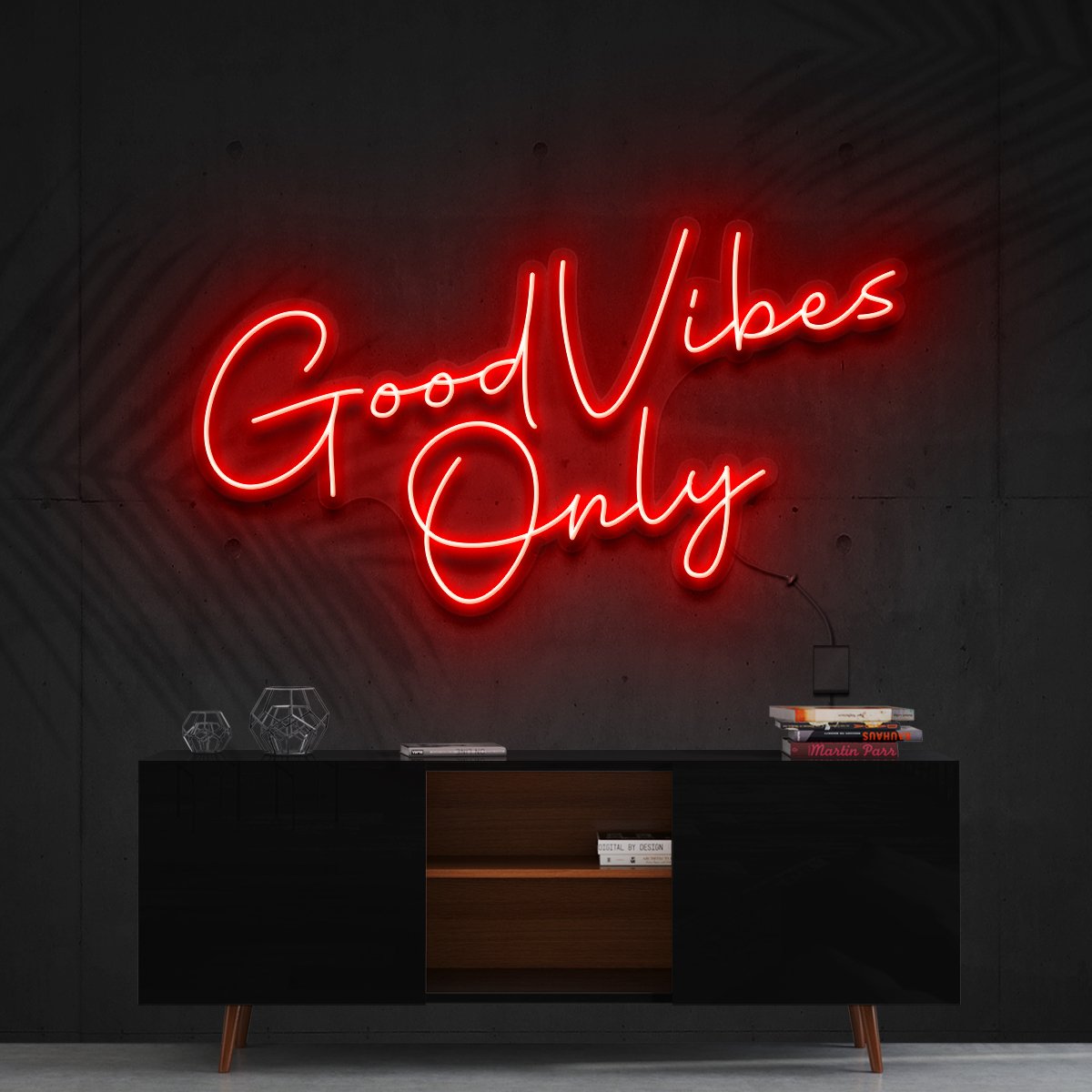 "Good Vibes Only" Custom Neon Sign 180cm/6ft / Red / Cut to Shape by Neon Icons