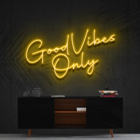 "Good Vibes Only" Custom Neon Sign 180cm/6ft / Yellow / Cut to Shape by Neon Icons