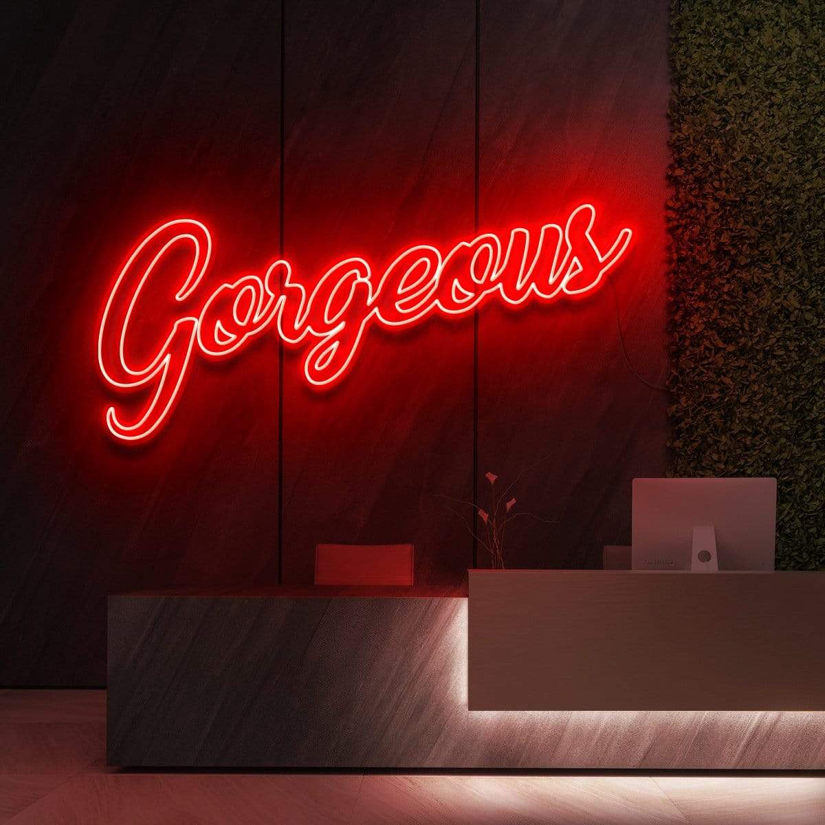 "Gorgeous" Neon Sign for Beauty & Cosmetic Studios 120cm (4ft) / Red / LED Neon by Neon Icons