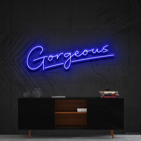 "Gorgeous" Neon Sign 60cm (2ft) / Blue / Cut to Shape by Neon Icons