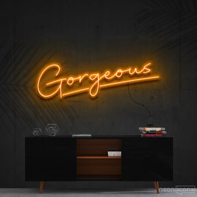 "Gorgeous" Neon Sign 60cm (2ft) / Orange / Cut to Shape by Neon Icons