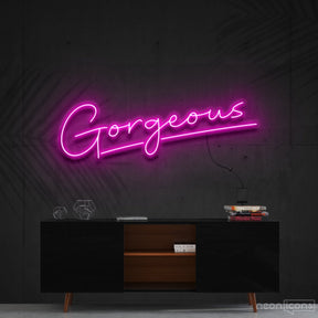 "Gorgeous" Neon Sign 60cm (2ft) / Pink / Cut to Shape by Neon Icons