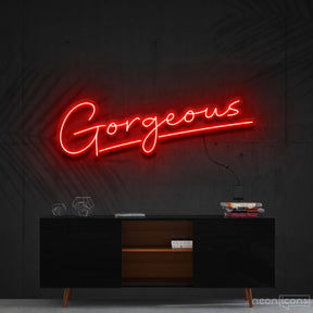 "Gorgeous" Neon Sign 60cm (2ft) / Red / Cut to Shape by Neon Icons