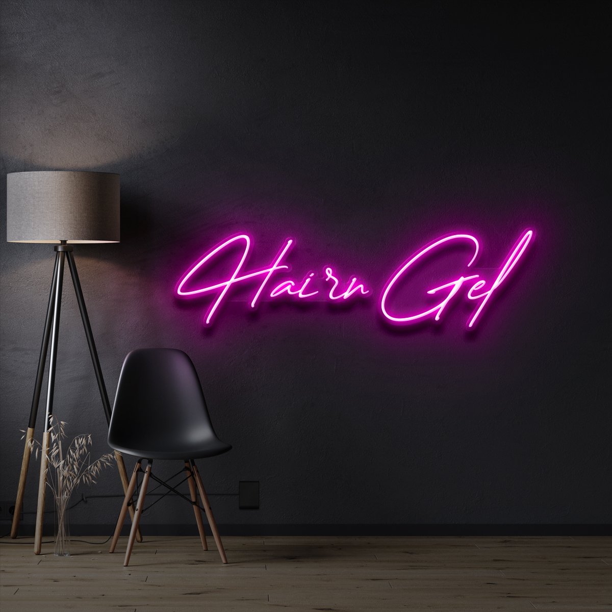 "Hair n' Gel" Custom Neon Sign 90cm x 30cm / Pink / LED Neon by Neon Icons