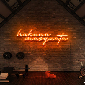 "Hakuna Masquata" Neon Sign for Gyms & Fitness Studios by Neon Icons