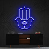 "Hamsa" Neon Sign 60cm (2ft) / Blue / Cut to Shape by Neon Icons