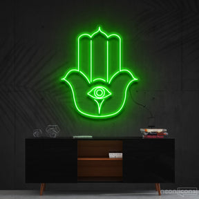 "Hamsa" Neon Sign 60cm (2ft) / Green / Cut to Shape by Neon Icons