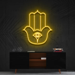 "Hamsa" Neon Sign 60cm (2ft) / Yellow / Cut to Shape by Neon Icons