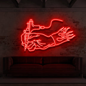 "Hand of an Artist" Neon Sign for Tattoo Parlours by Neon Icons