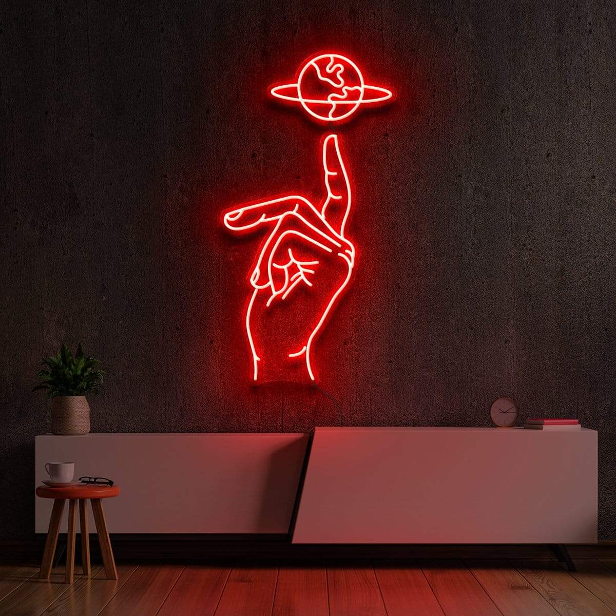 "Hand of Creation" Neon Sign 60cm (2ft) / Red / LED Neon by Neon Icons