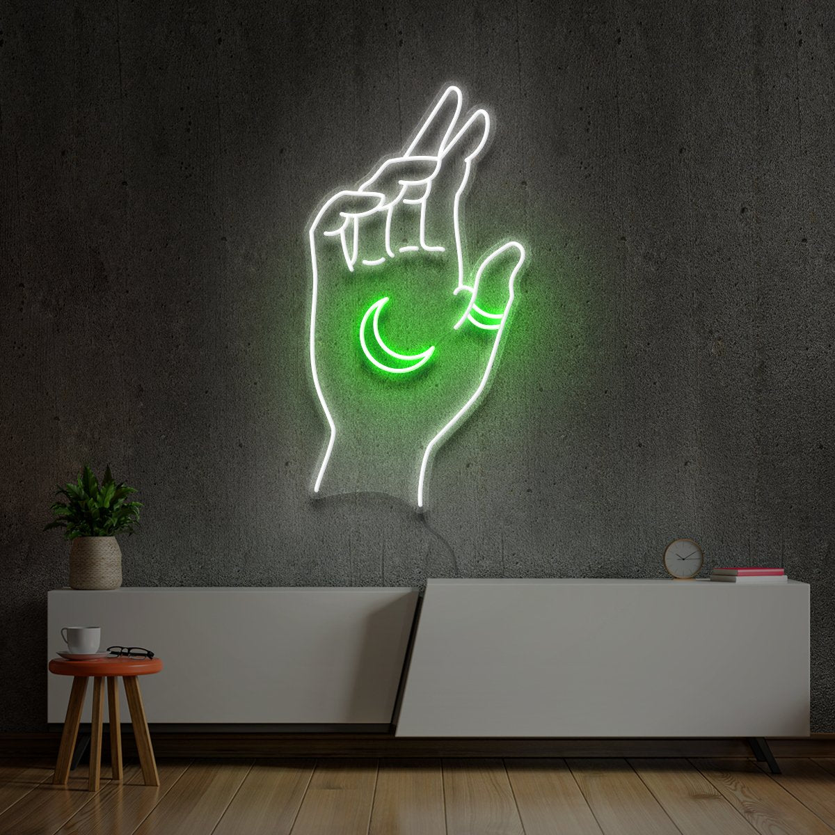 "Hand of Manifestation" Multicolour Neon Sign by Neon Icons