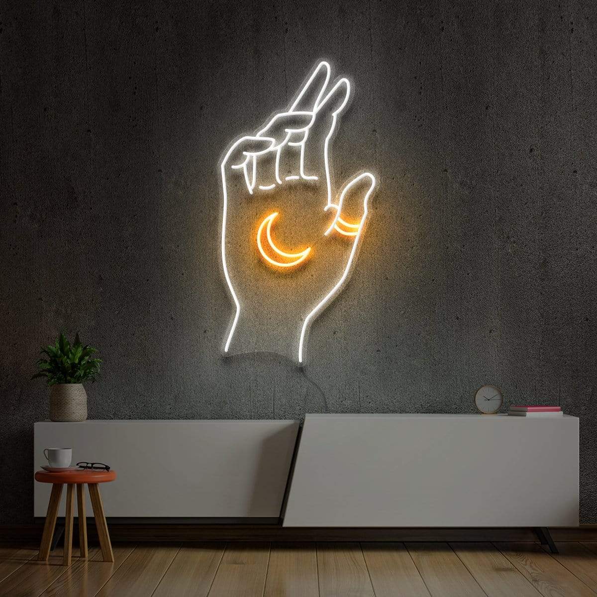 "Hand of Manifestation" Multicolour Neon Sign 60cm (2ft) / Orange / LED Neon by Neon Icons