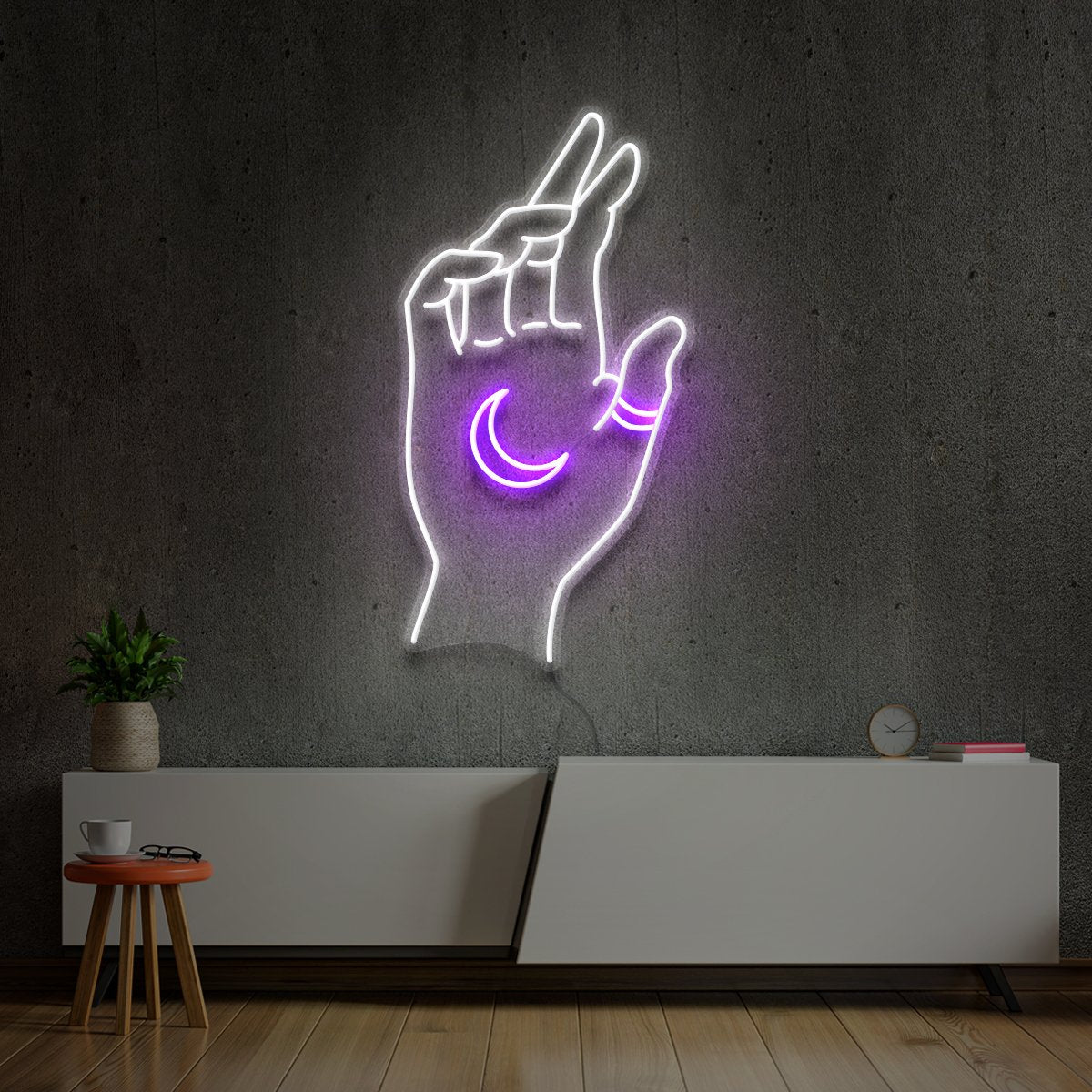 "Hand of Manifestation" Multicolour Neon Sign by Neon Icons