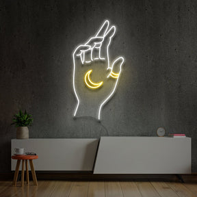 "Hand of Manifestation" Multicolour Neon Sign by Neon Icons