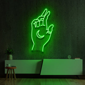 "Hand of Manifestation" Neon Sign 60cm (2ft) / Green / LED Neon by Neon Icons