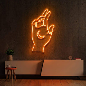 "Hand of Manifestation" Neon Sign 60cm (2ft) / Orange / LED Neon by Neon Icons