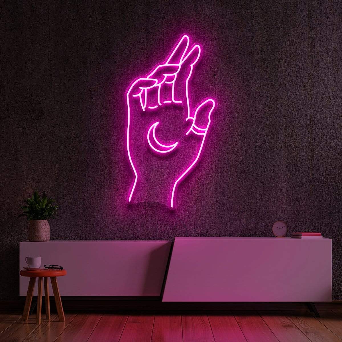 "Hand of Manifestation" Neon Sign 60cm (2ft) / Pink / LED Neon by Neon Icons