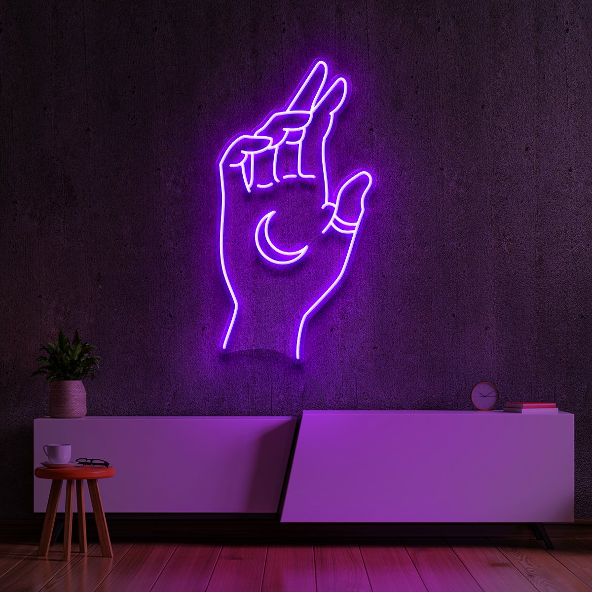 "Hand of Manifestation" Neon Sign 60cm (2ft) / Purple / LED Neon by Neon Icons