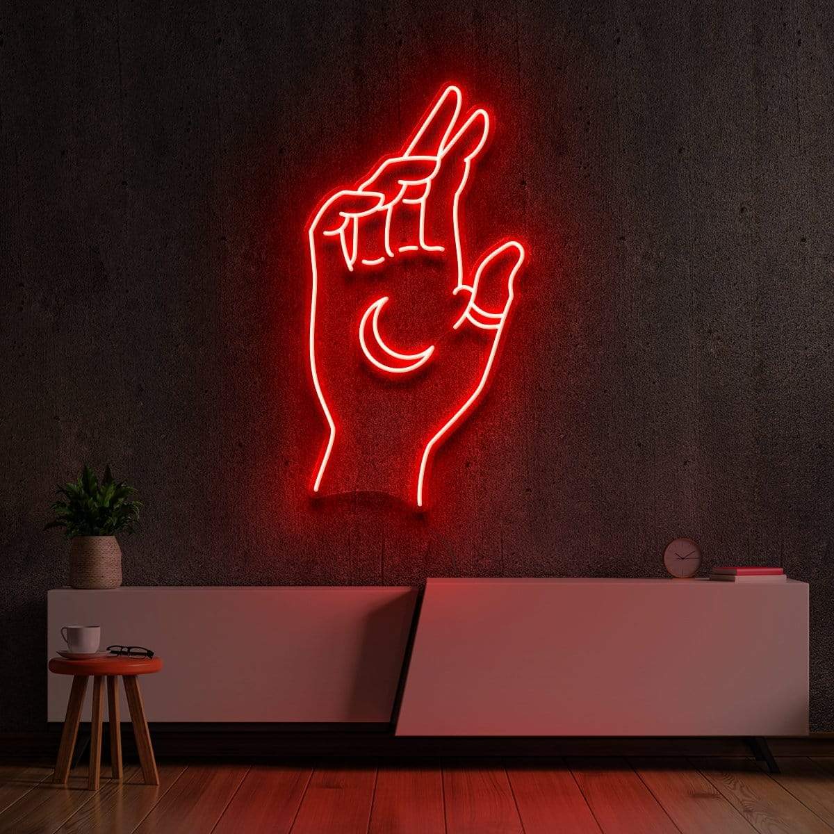 "Hand of Manifestation" Neon Sign 60cm (2ft) / Red / LED Neon by Neon Icons