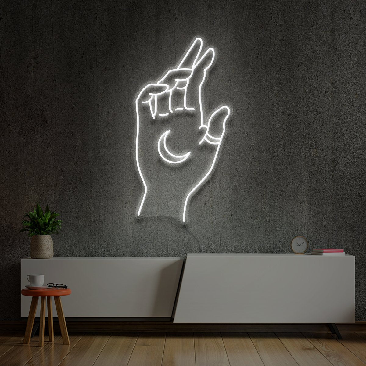 "Hand of Manifestation" Neon Sign 60cm (2ft) / White / LED Neon by Neon Icons