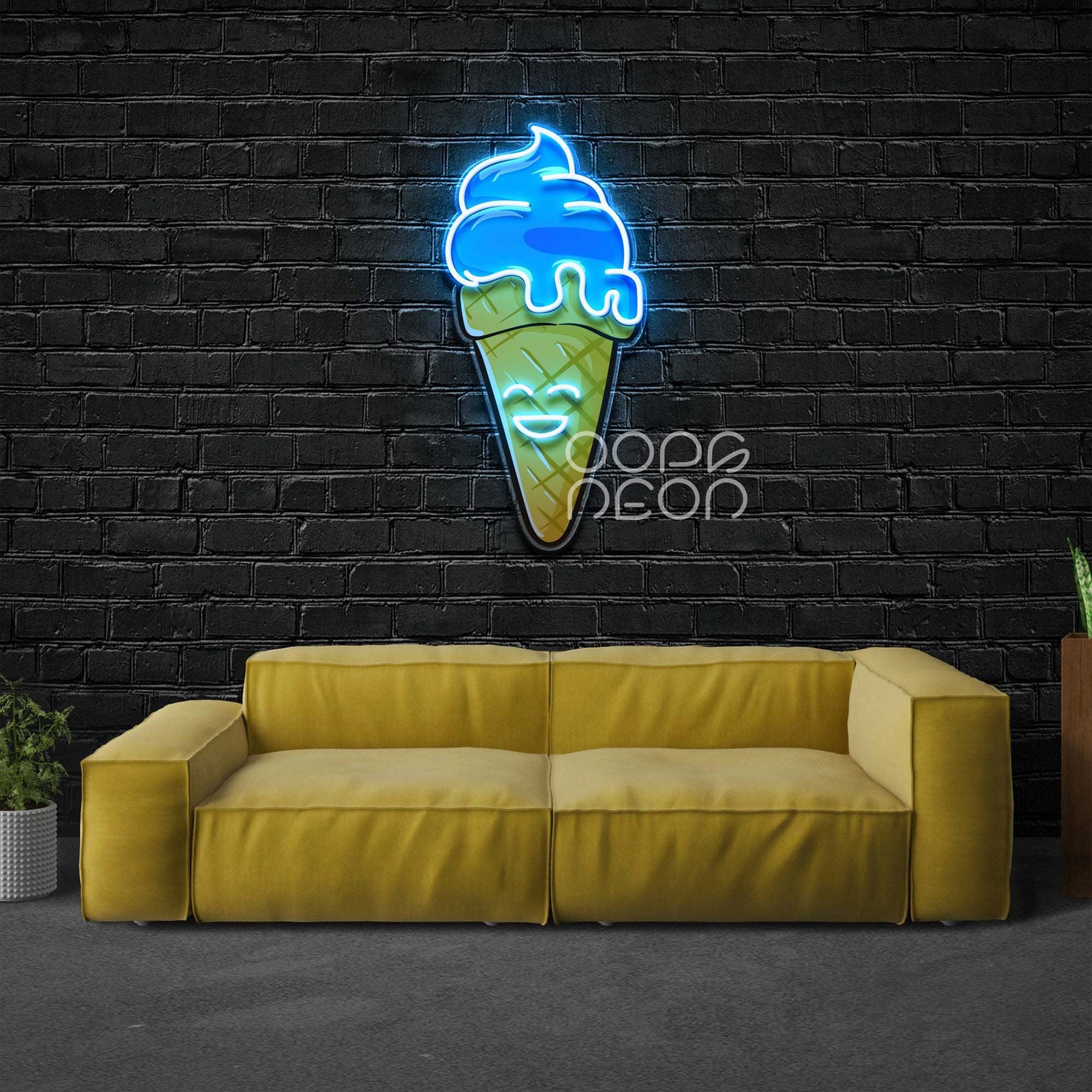 "Happycream Cone V1" Neon x Acrylic Artwork