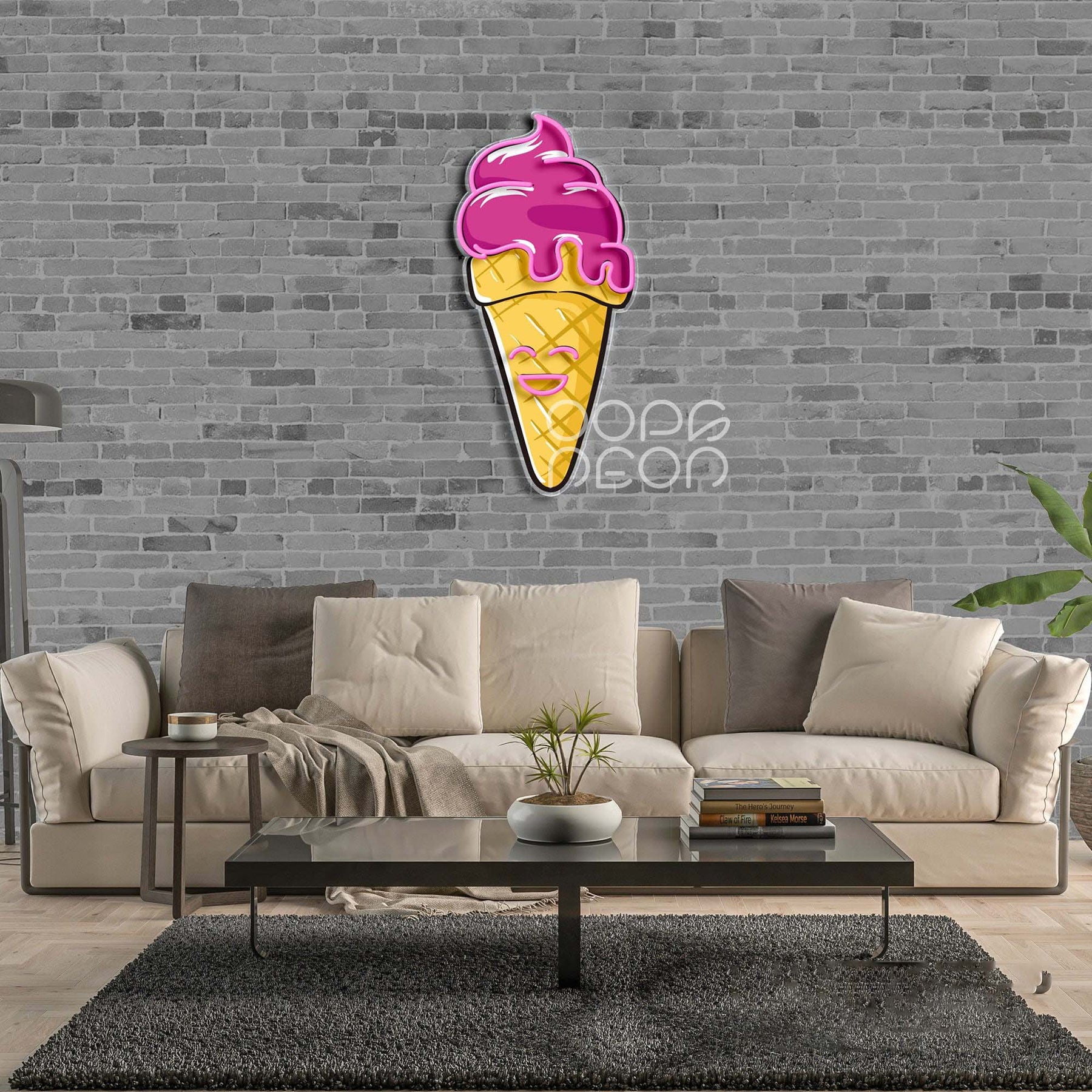 "Happycream Cone V2" Neon x Acrylic Artwork