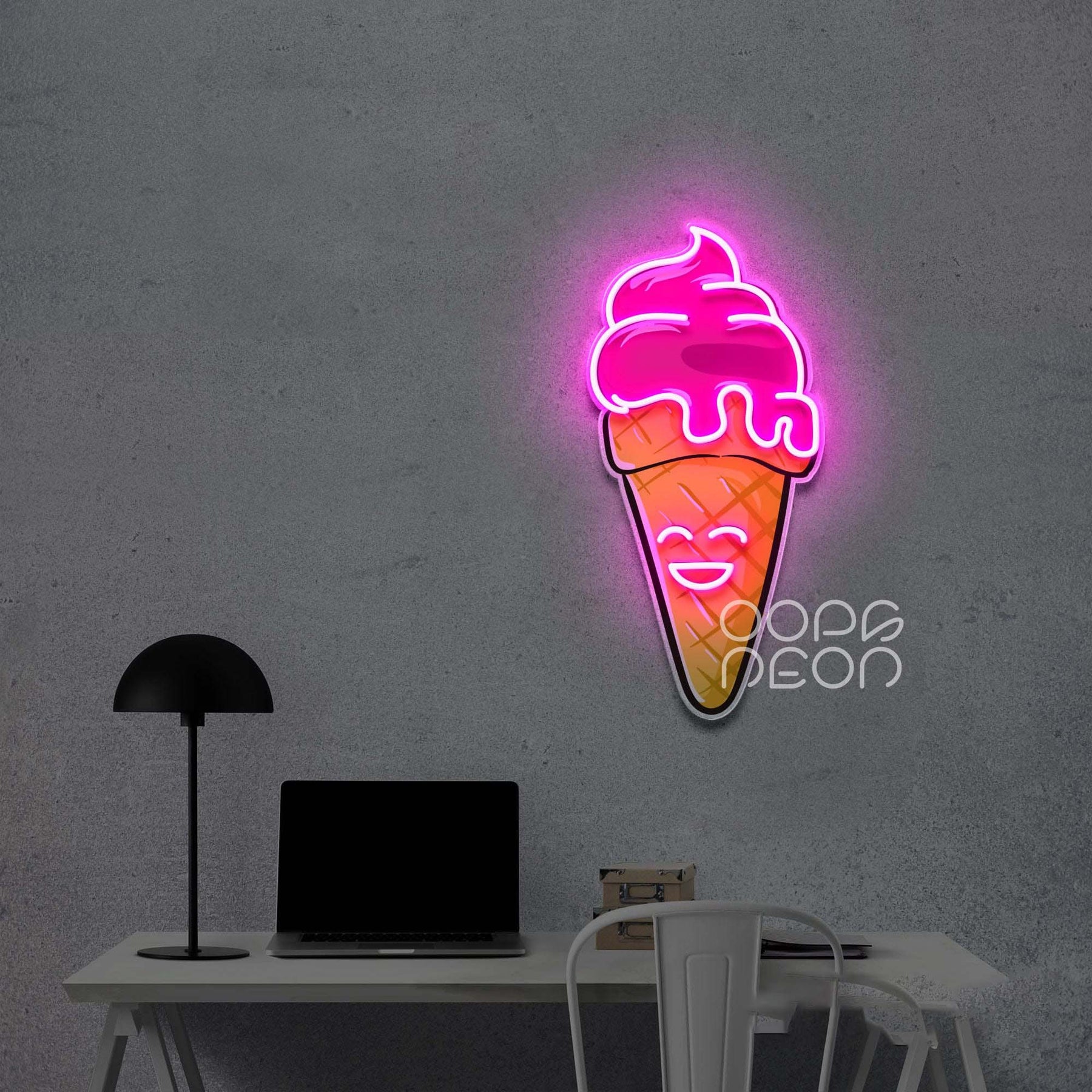 "Happycream Cone V2" Neon x Acrylic Artwork