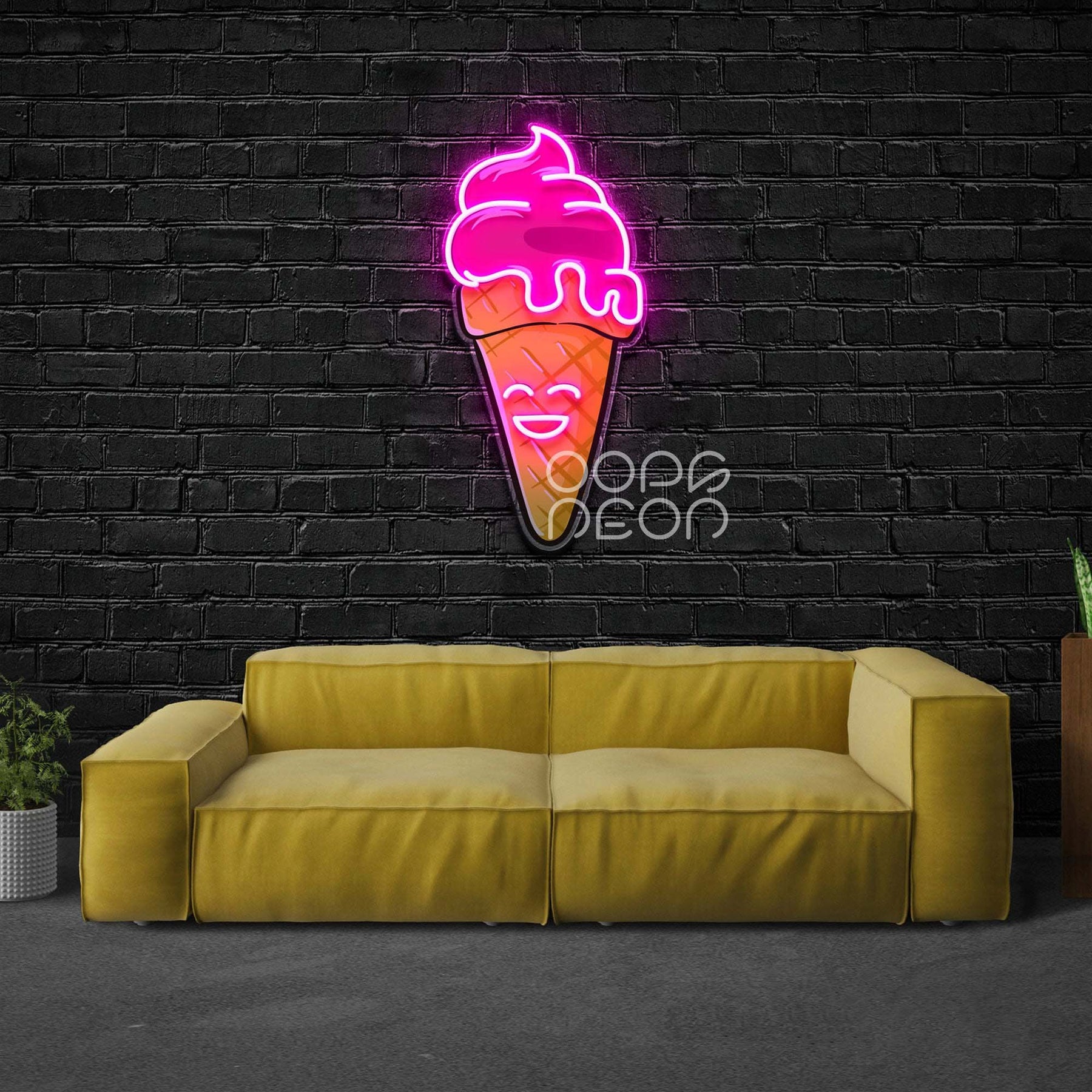 "Happycream Cone V2" Neon x Acrylic Artwork