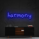 "Harmony" Neon Sign 60cm (2ft) / Blue / Cut to Shape by Neon Icons