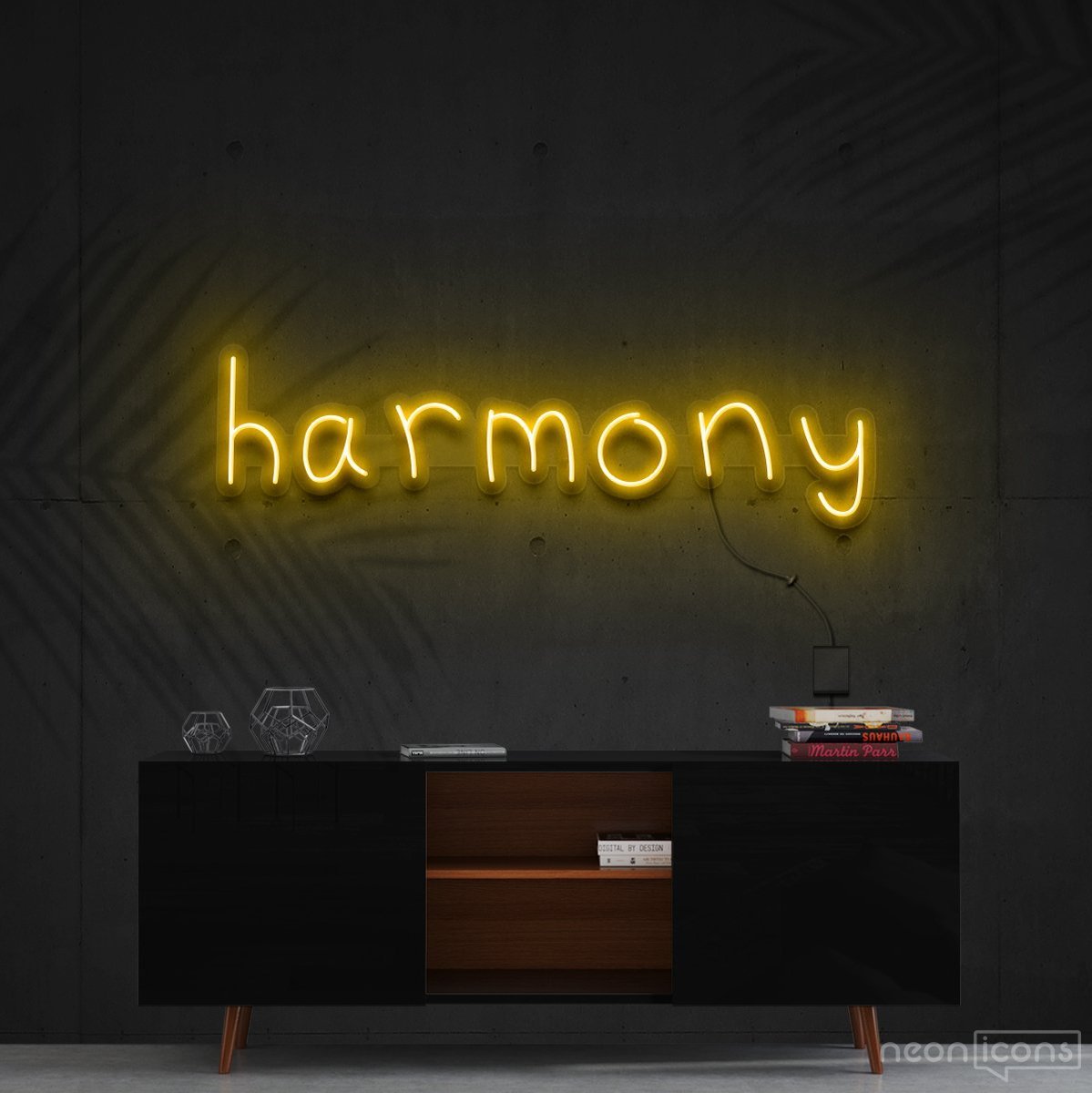 "Harmony" Neon Sign 60cm (2ft) / Yellow / Cut to Shape by Neon Icons