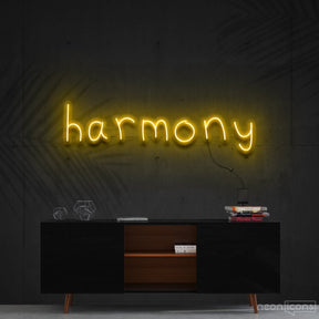 "Harmony" Neon Sign 60cm (2ft) / Yellow / Cut to Shape by Neon Icons