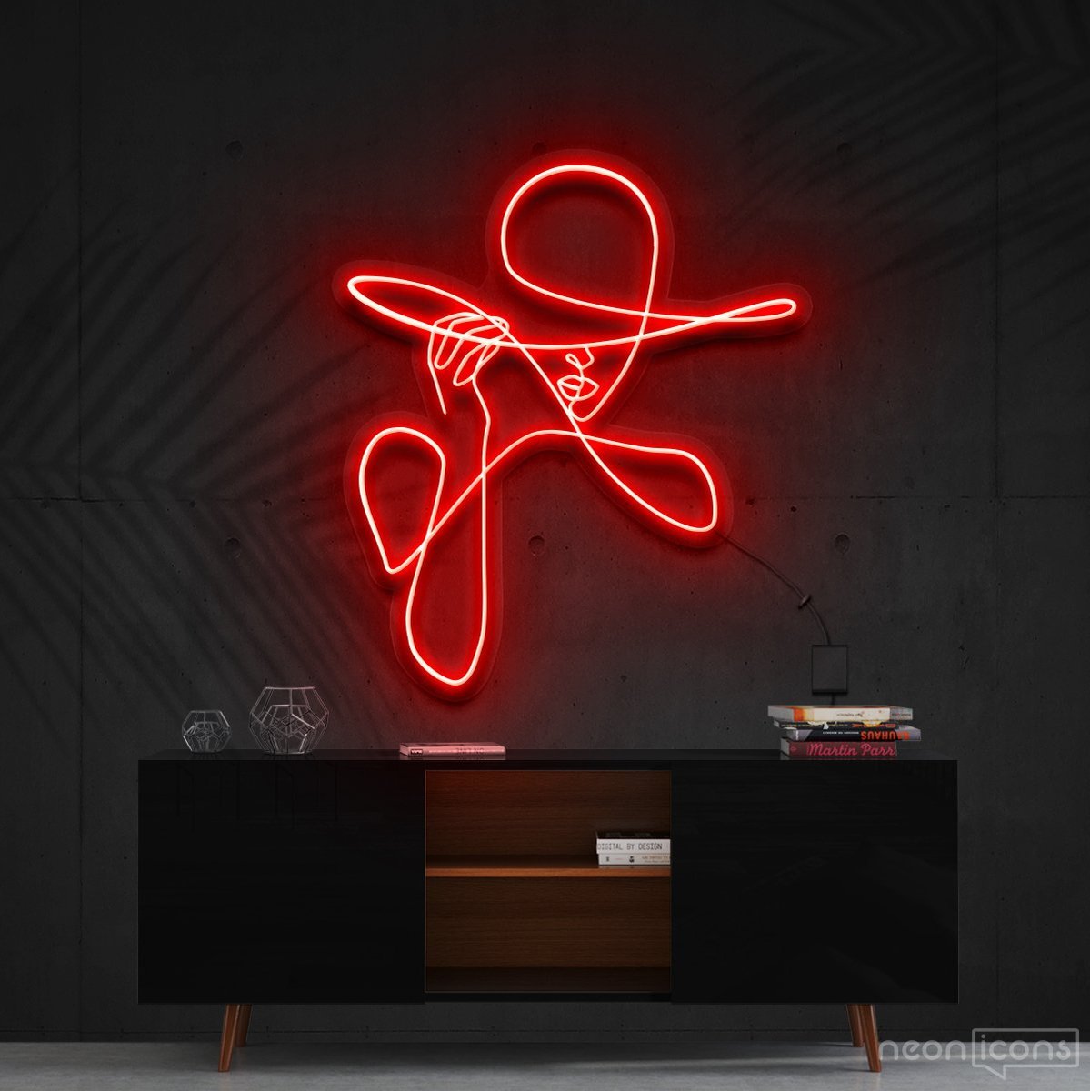 "Haute Couture" Neon Sign 90cm (3ft) / Red / Cut to Shape by Neon Icons