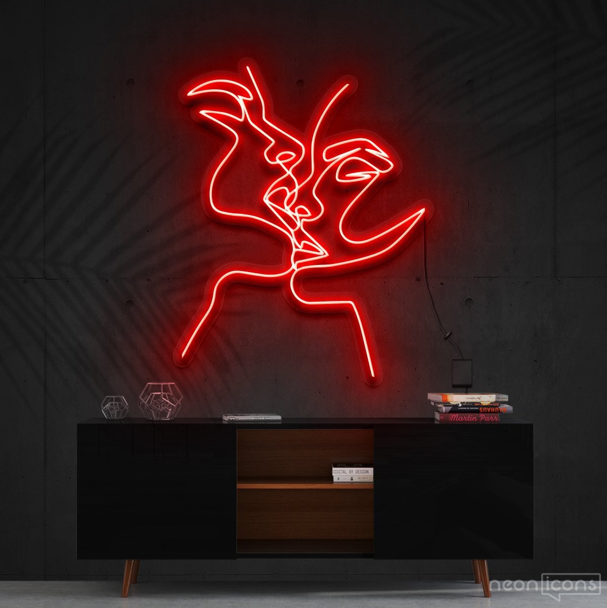 "Heat of the Moment" Neon Sign 90cm (3ft) / Red / Cut to Shape by Neon Icons