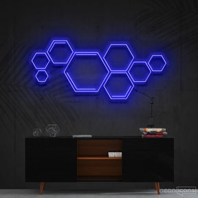 "Honeycomb" Neon Sign 60cm (2ft) / Blue / Cut to Shape by Neon Icons