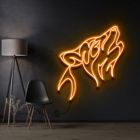 "Husky" Pet Neon Sign 60cm / Orange / Cut to Shape by Neon Icons