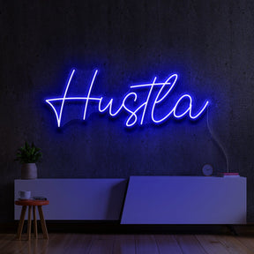 "Hustla" Neon Sign 60cm (2ft) / Blue / LED Neon by Neon Icons