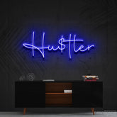 "Hustler" Neon Sign 60cm (2ft) / Blue / Cut to Shape by Neon Icons