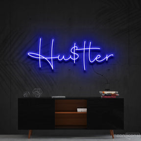 "Hustler" Neon Sign 60cm (2ft) / Blue / Cut to Shape by Neon Icons