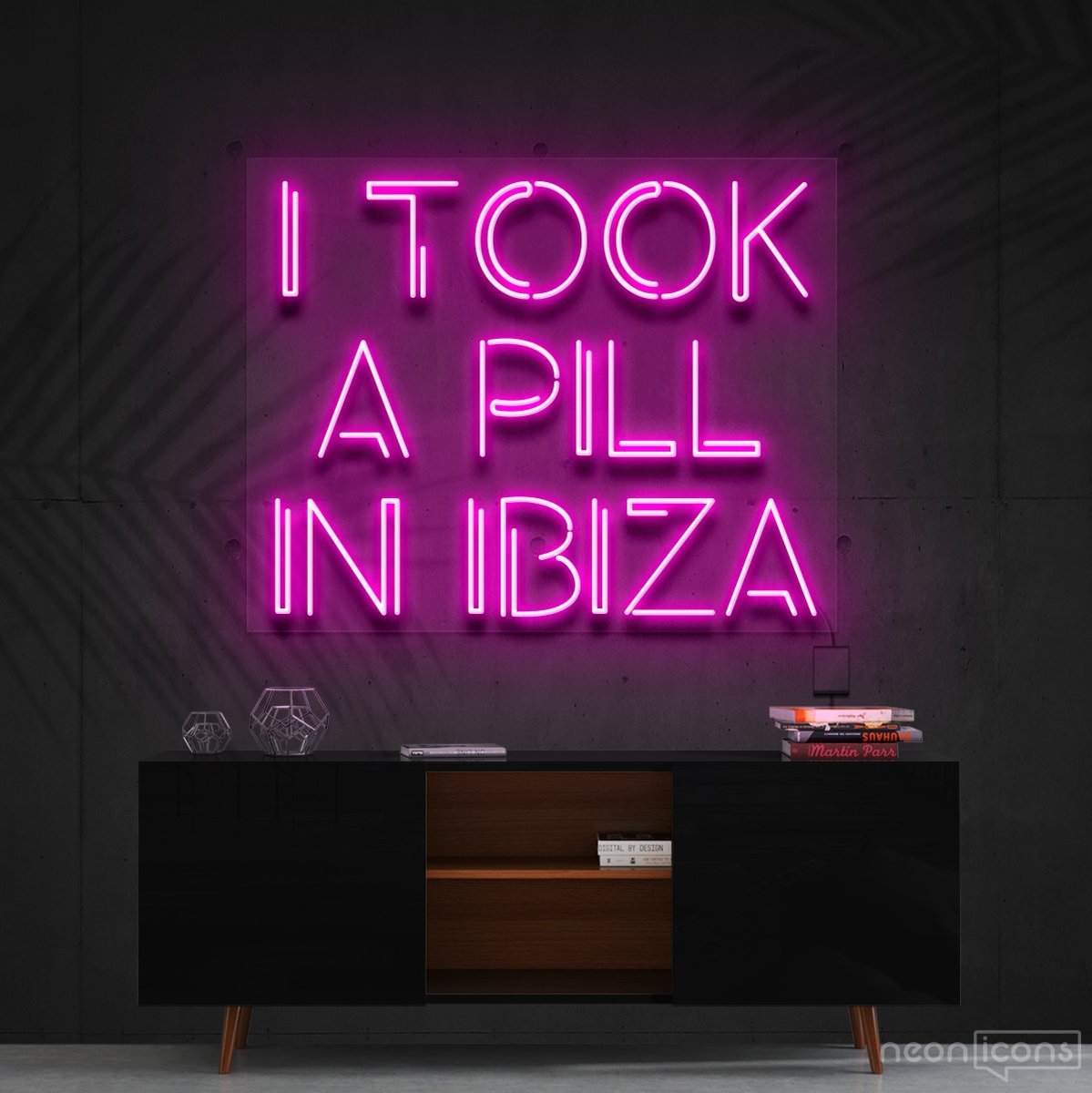 "I Took a Pill in Ibiza" Neon Sign 60cm (2ft) / Pink / Cut to Shape by Neon Icons